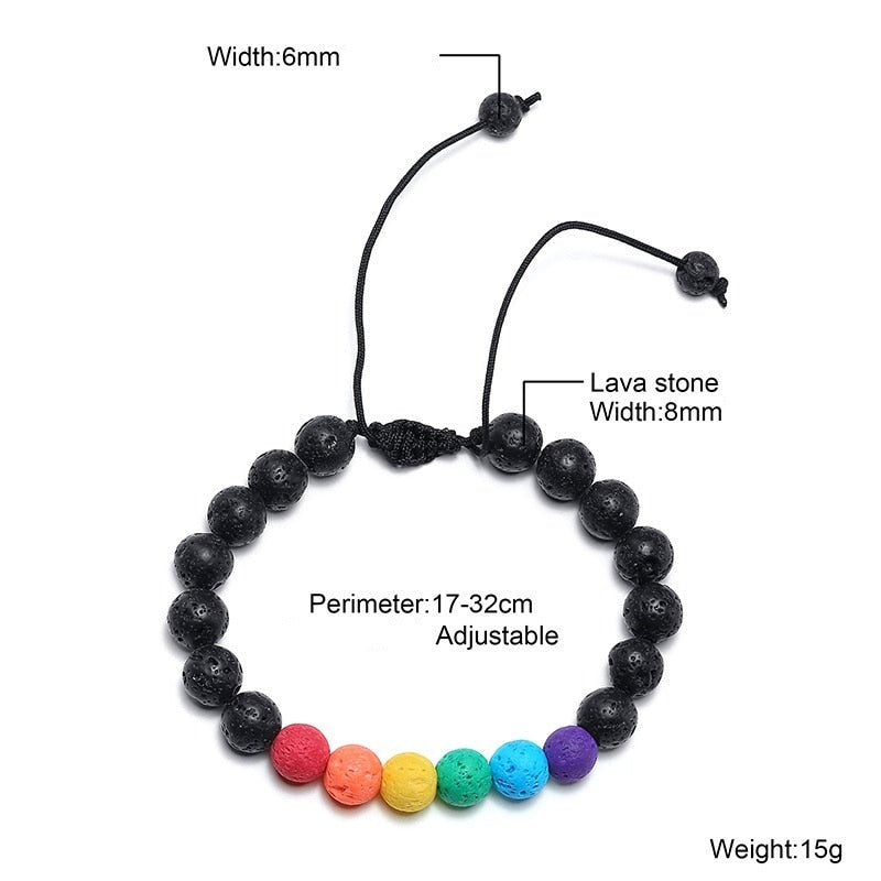 Pulseira Ajustável com Pedras Vulcânicas - REF5006