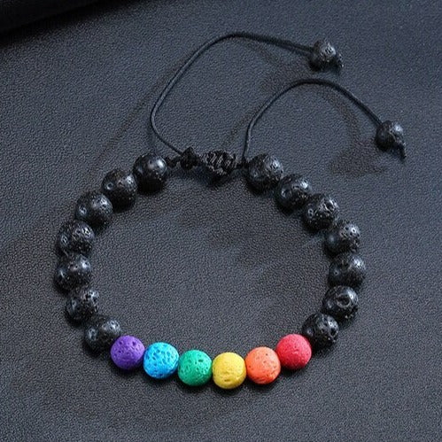 Pulseira Ajustável com Pedras Vulcânicas - REF5006