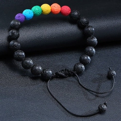 Pulseira Ajustável com Pedras Vulcânicas - REF5006