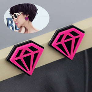 Brincos Diamante Rosa e Preto - REF1611 - PIME.pt
