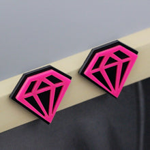 Carregar imagem no visualizador da galeria, Brincos Diamante Rosa e Preto - REF1611 - PIME.pt