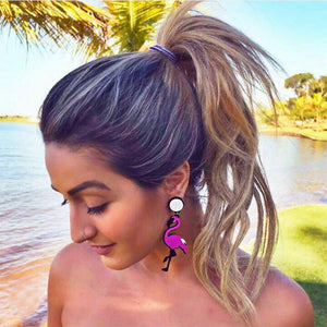 Brincos Flamingo Rosa - REF1344 - PIME.pt