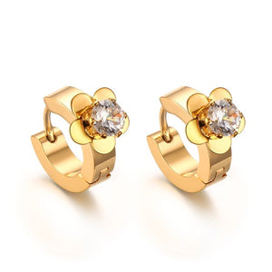 Brincos Flor em Cristal em Aço - REF1179 - PIME.pt