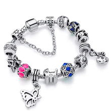 Carregar imagem no visualizador da galeria, Pulseira com Contas/Charms Borboleta com Cristais - REF1146 - PIME.pt