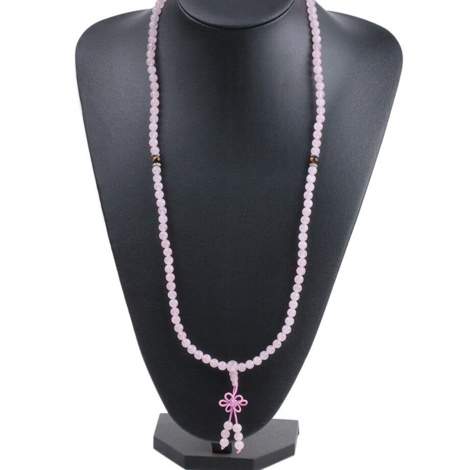 Japamala 7 Chakras com Pedras Naturais Quartzo Rosa - REF1809