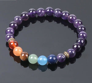 Pulseira Ametista e Pedras 7 Chakras - REF1051 - PIME.pt