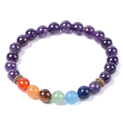 Pulseira Ametista e Pedras 7 Chakras - REF1051 - PIME.pt