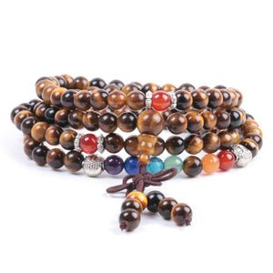 Japamala 7 Chakras com Pedras Naturais Olho de Tigre - REF1823