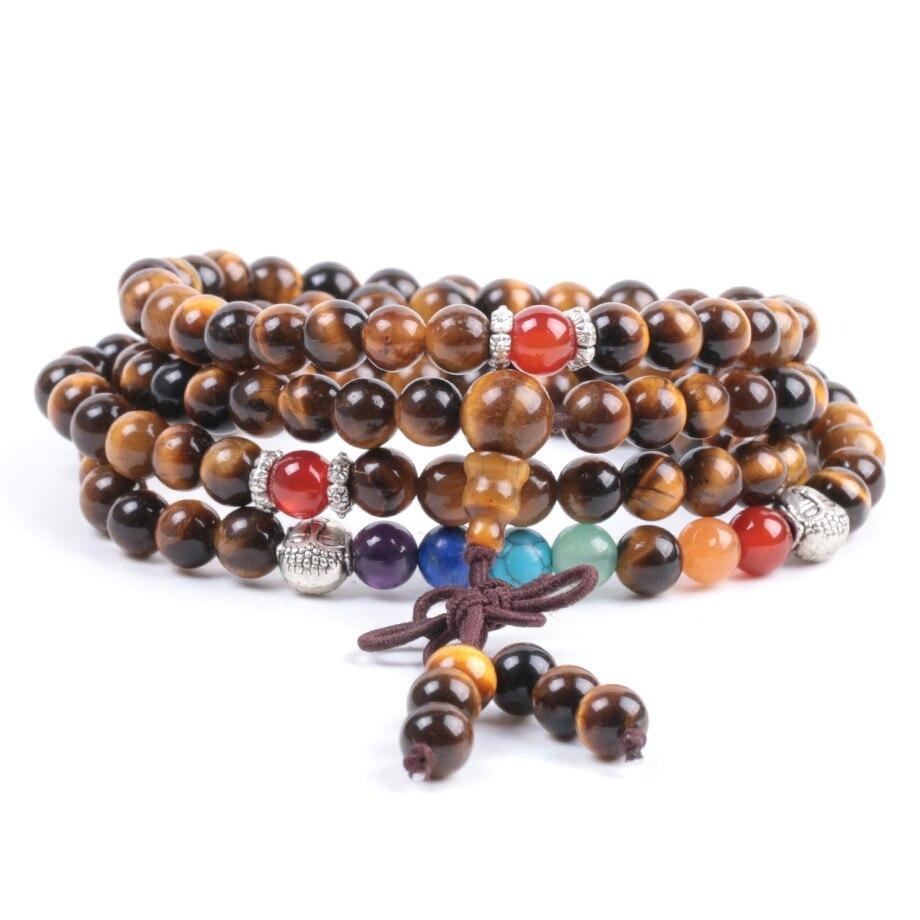 Japamala 7 Chakras com Pedras Naturais Olho de Tigre - REF1823