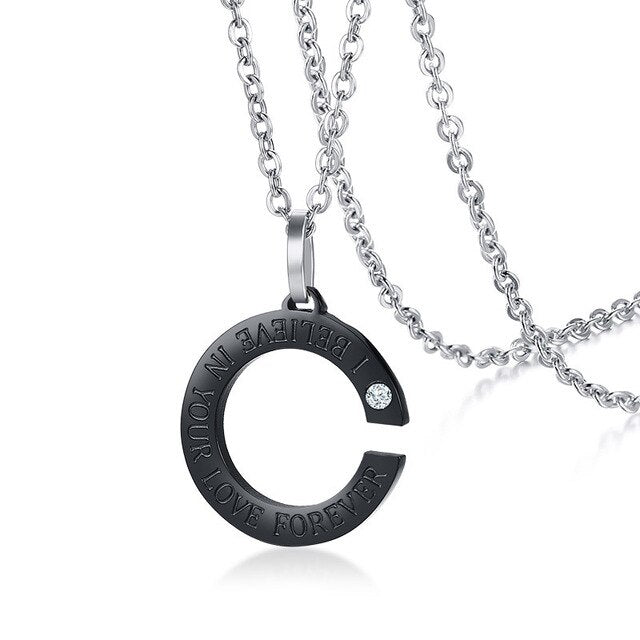 Colar para Namorados ou Casais - Eu Acredito no Teu Amor Para Sempre - em Aço - REF1081 - PIME.pt