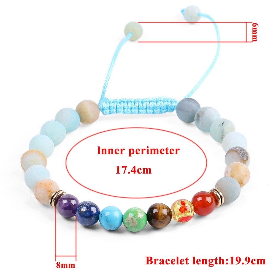 Pulseira 7 Chakras com Pedras Naturais Amazonite - REF1018