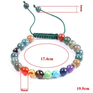 Pulseiras Ajustável 7 Chakras e Pedras Naturais - REF1063 - PIME.pt