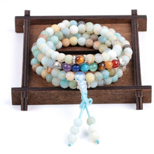 Carregar imagem no visualizador da galeria, Japamala 7 Chakras com Pedras Naturais Amazonite - REF1812