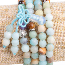 Carregar imagem no visualizador da galeria, Japamala 7 Chakras com Pedras Naturais Amazonite - REF1812