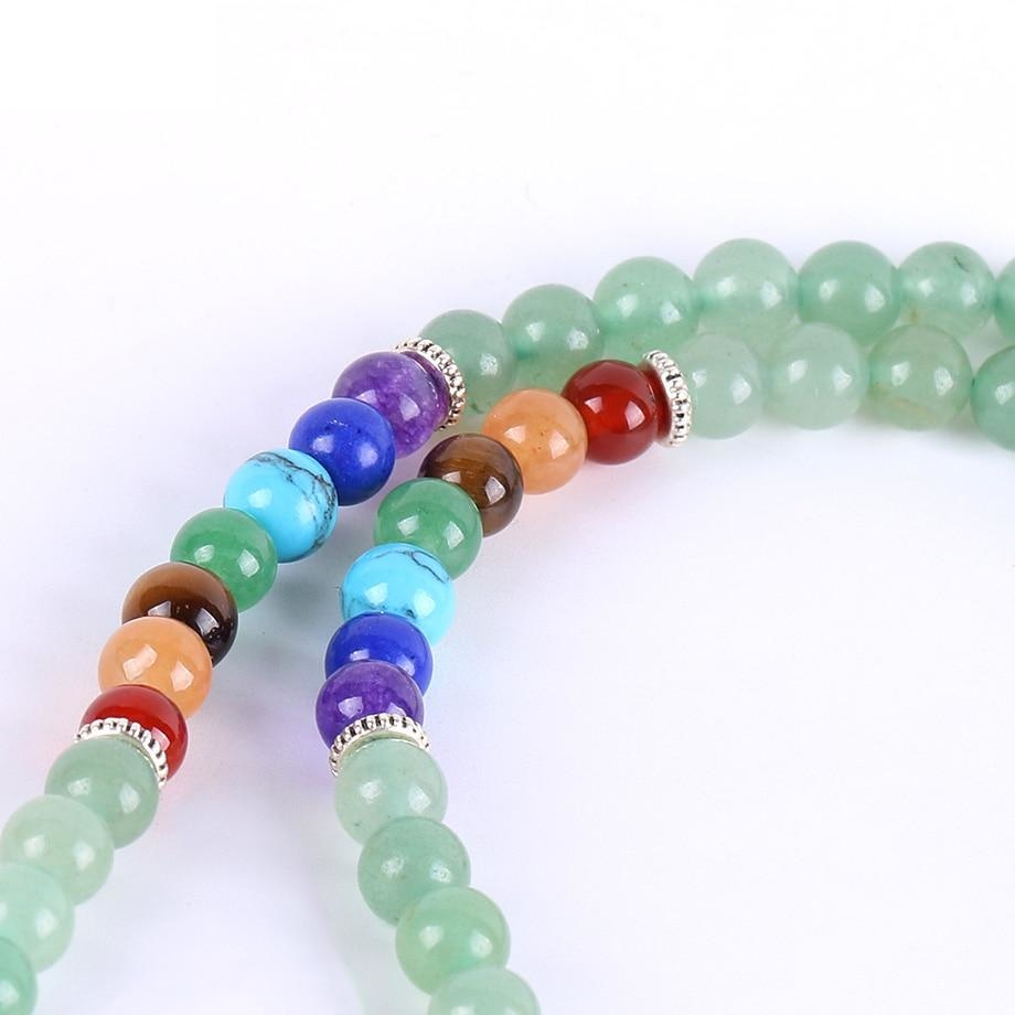 Japamala Aventurina com Pedras 7 Chakras - Tassel e Pendente Raízes de Árvore - REF1037 - PIME.pt