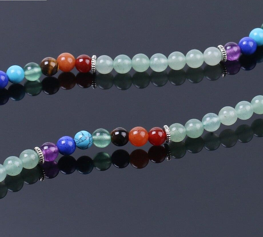 Japamala Aventurina - Simbolo da Purificação e Rejuvenescimento - 7 Chakras com Tassel e Estrela - REF1036 - PIME.pt
