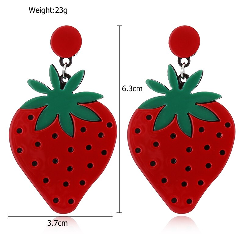 Brincos Fruta Morangos - REF1353 - PIME.pt
