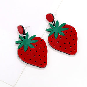 Brincos Fruta Morangos - REF1353 - PIME.pt