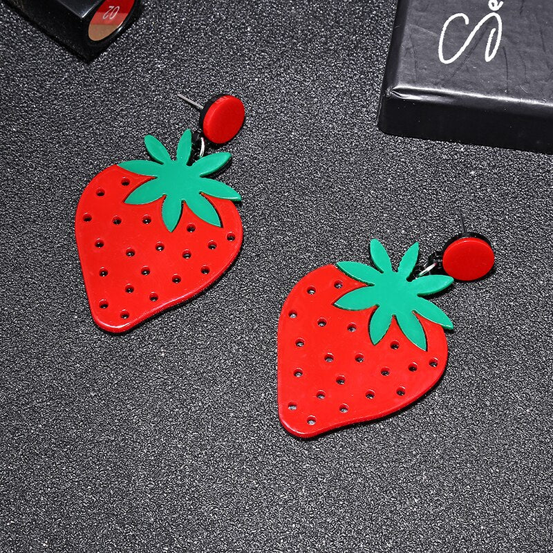 Brincos Fruta Morangos - REF1353 - PIME.pt