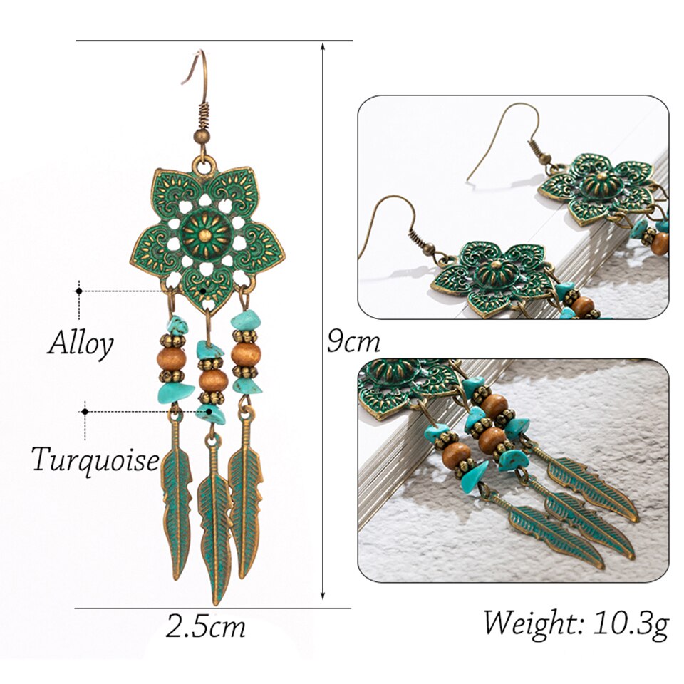Brincos Flores Verdes com Folhas - REF1231 - PIME.pt