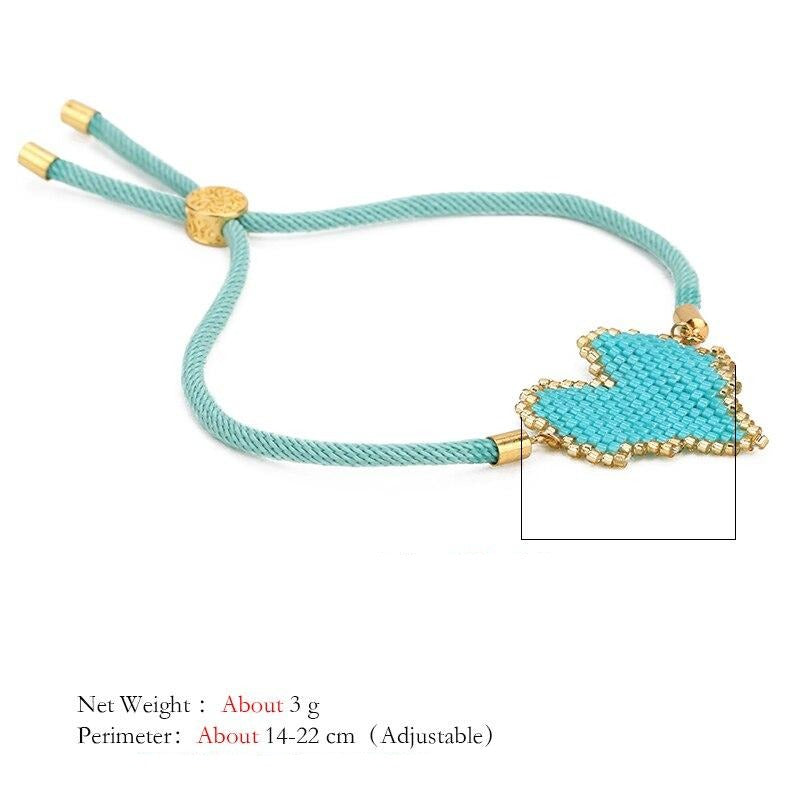 Pulseira Ajustável Coração Cor de Mar - REF1523 - PIME.pt