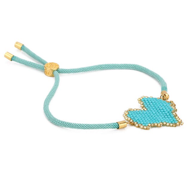 Pulseira Ajustável Coração Cor de Mar - REF1523 - PIME.pt