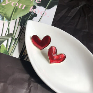 Brincos Be My Valentine - Coração Esmalte Vermelho - REF1207 - PIME.pt