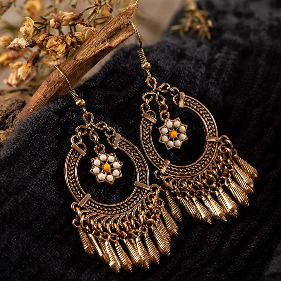 Brincos Argolas com Flor - REF1225 - PIME.pt