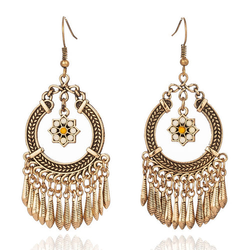 Brincos Argolas com Flor - REF1225 - PIME.pt