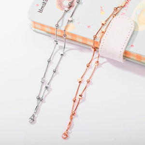 Pulseira Fio Duplo com Estrelas e Bolas em Aço - REF1119 - PIME.pt