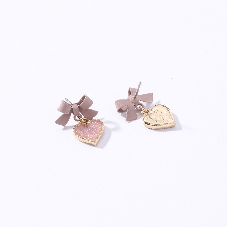 Brincos Stud Coração com Laço - REF1199 - PIME.pt