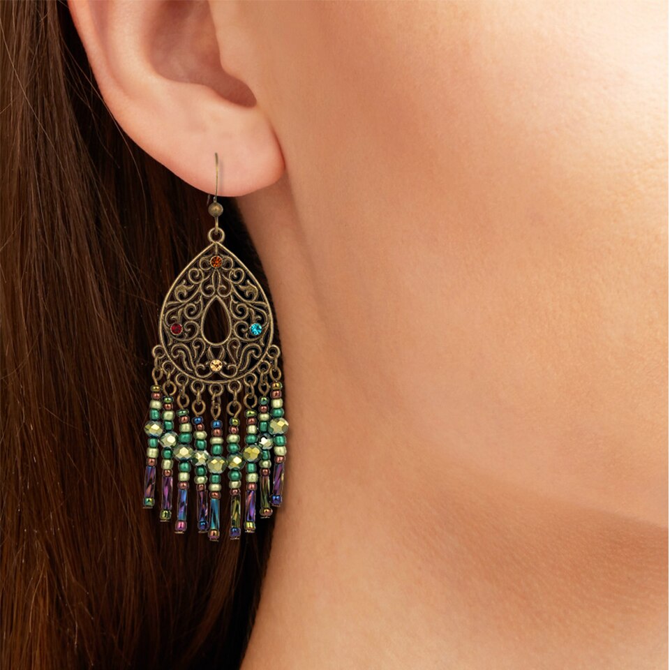Brincos com Tassel de Missangas - REF1223 - PIME.pt