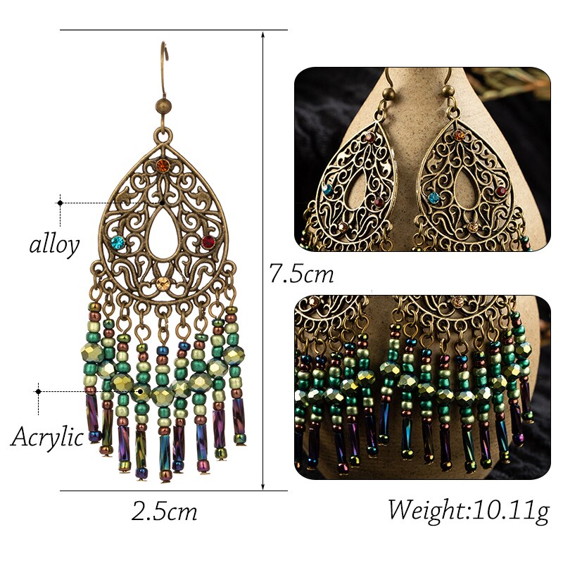 Brincos com Tassel de Missangas - REF1223 - PIME.pt