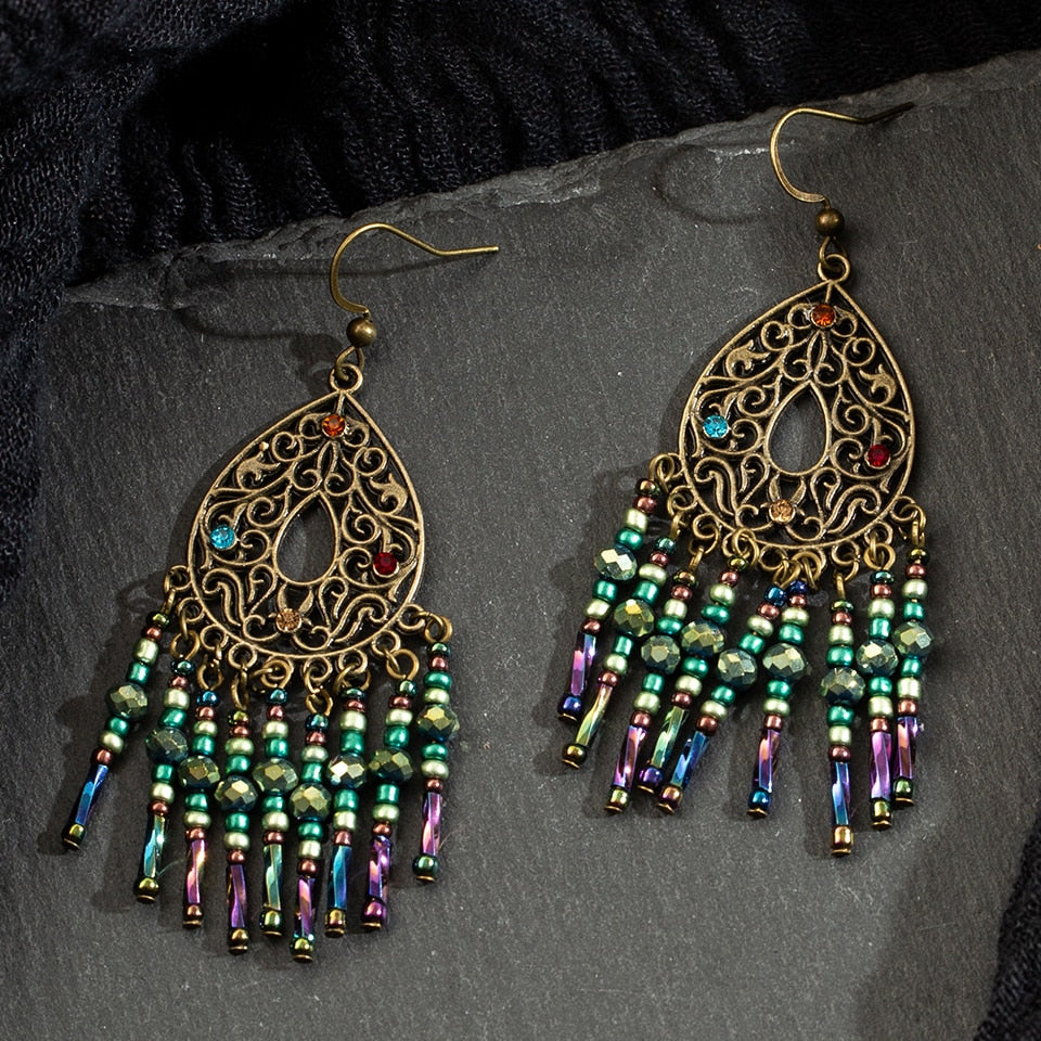 Brincos com Tassel de Missangas - REF1223 - PIME.pt