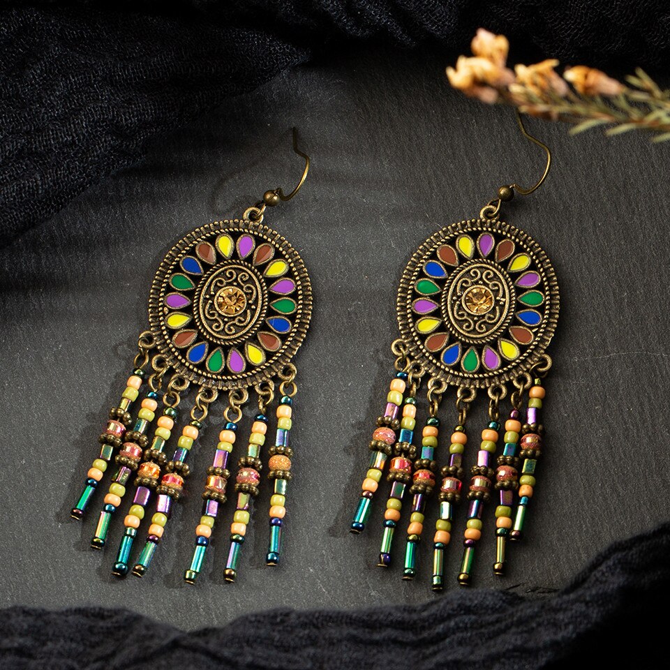 Brincos com Missangas Pendentes - REF1216 - PIME.pt