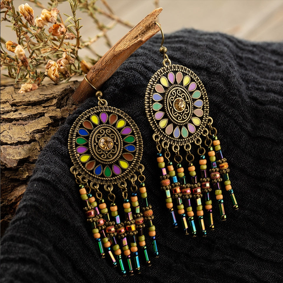Brincos com Missangas Pendentes - REF1216 - PIME.pt