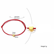 Carregar imagem no visualizador da galeria, Pulseira Fio Ajustável com Pequeno Coração - REF1577 - PIME.pt